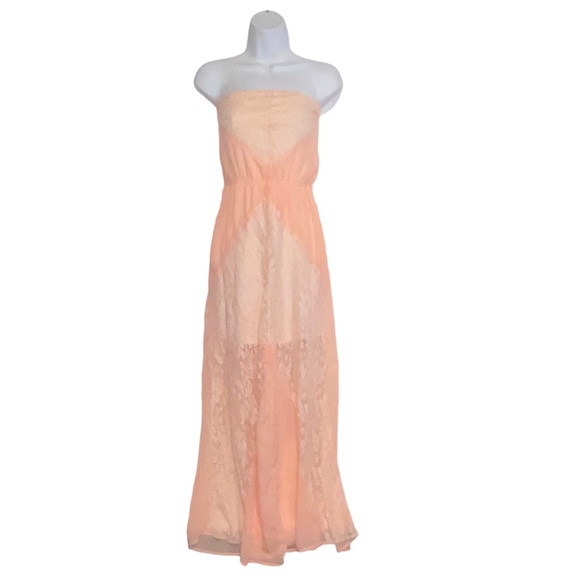 L8ter BOHO Lace Peach Maxi Dress - Women’s 4 - Picture 11 of 13